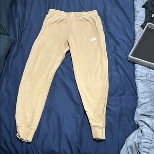 Nike Tan Jogger Sweatpants with Elastic Cuffs
